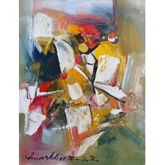Mashkoor Raza, 12 x 16 Inch, Oil on Canvas, Abstract Painting, AC-MR-558